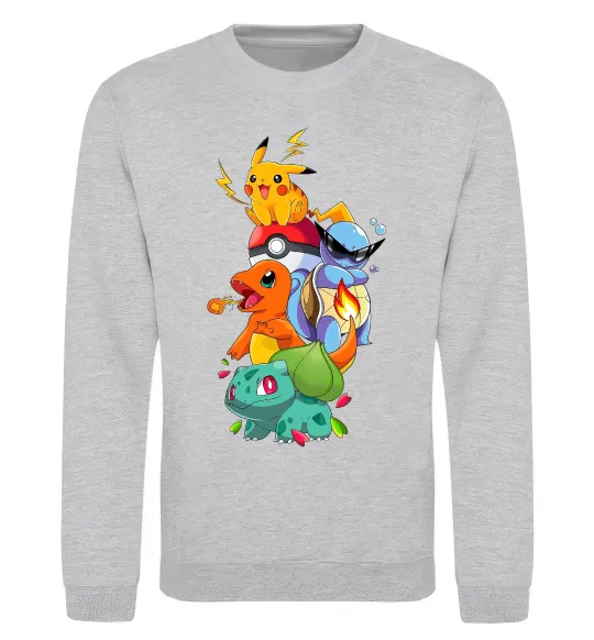Світшот Pokemon Сірий меланж фото