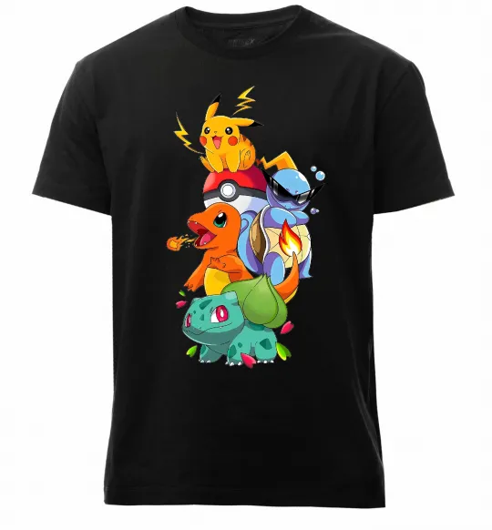Мужская премиум футболка Pokemon Черный фото