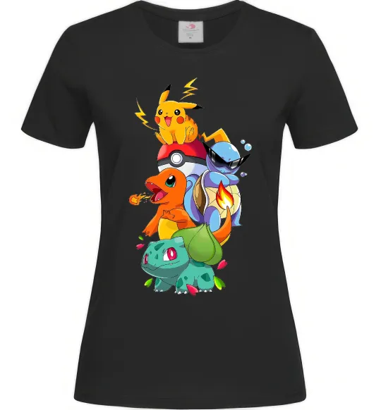 Женская футболка Pokemon Черный фото