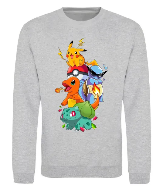 Свитшот Pokemon Серый меланж фото