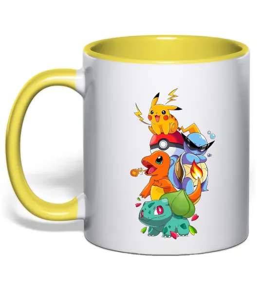 Чашка з кольоровою ручкою Pokemon Лимонний фото