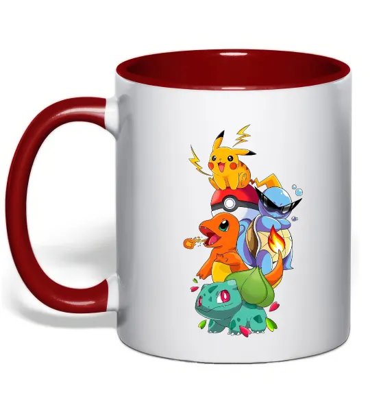 Чашка с цветной ручкой Pokemon Красный фото
