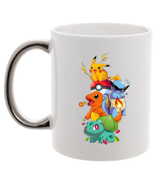 Чашка с цветной ручкой Pokemon Серебро фото
