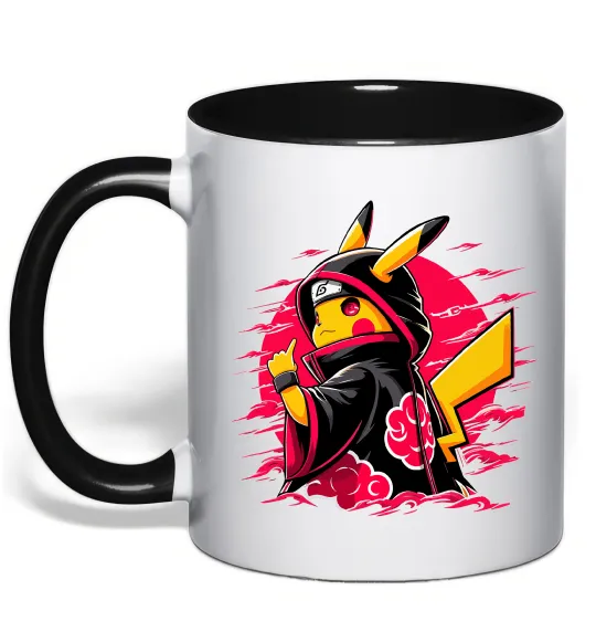 Чашка с цветной ручкой Пікачу Наруто Черный фото