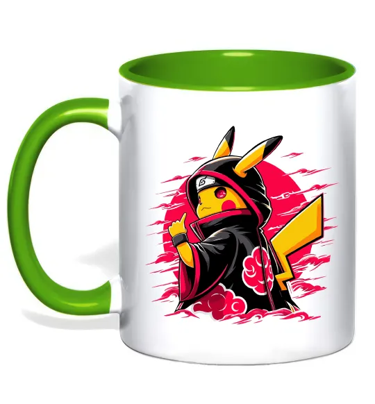 Чашка с цветной ручкой Пікачу Наруто Зеленый фото