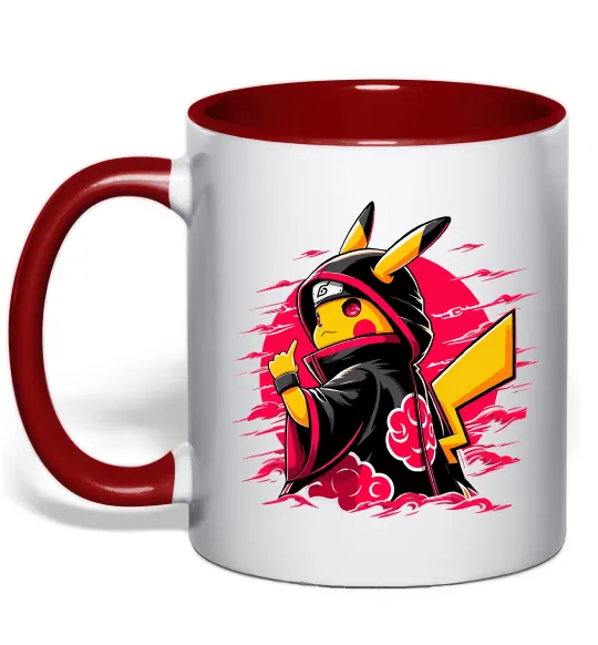 Чашка с цветной ручкой Пікачу Наруто Красный фото