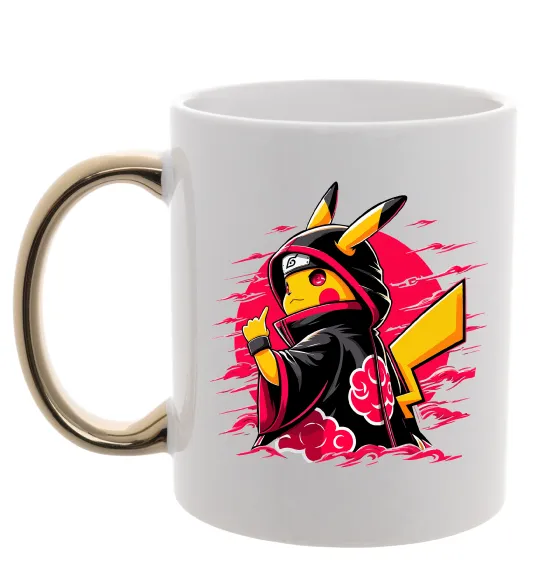 Чашка с цветной ручкой Пікачу Наруто Золото фото