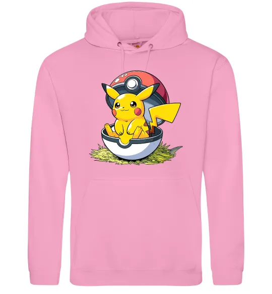 Чоловіча толстовка (худі) Пікачу в покеболі Рожевий фото