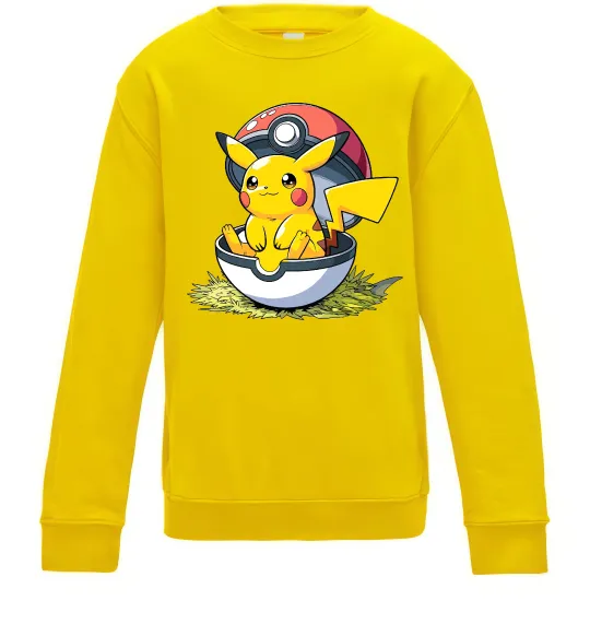 Детский Свитшот Пікачу в покеболі Солнечно желтый фото