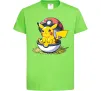 Детская футболка Пікачу в покеболі Лаймовый фото