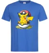Мужская футболка Пікачу в покеболі Ярко-синий фото