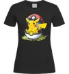 Женская футболка Пікачу в покеболі Черный фото