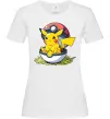 Женская футболка Пікачу в покеболі Белый фото
