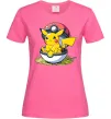 Женская футболка Пікачу в покеболі Ярко-розовый фото