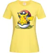 Женская футболка Пікачу в покеболі Лимонный фото