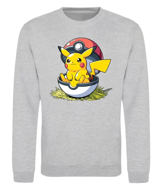 Свитшот Пікачу в покеболі Серый меланж фото