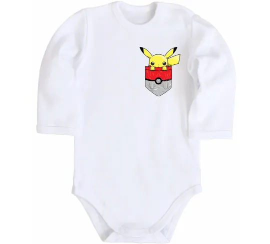 Детский боди Пікачу в кишені Белый фото