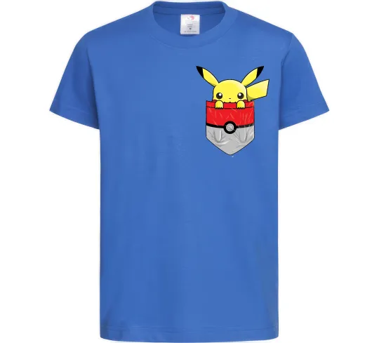 Детская футболка Пікачу в кишені Ярко-синий фото