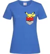 Женская футболка Пікачу в кишені Ярко-синий фото