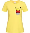 Женская футболка Пікачу в кишені Лимонный фото