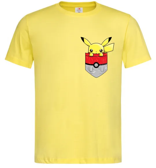 Мужская футболка Пікачу в кишені Лимонный фото