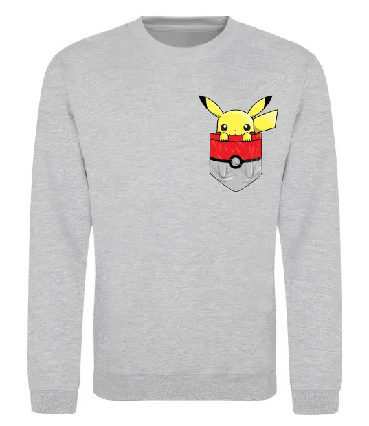 Свитшот Пікачу в кишені Серый меланж фото