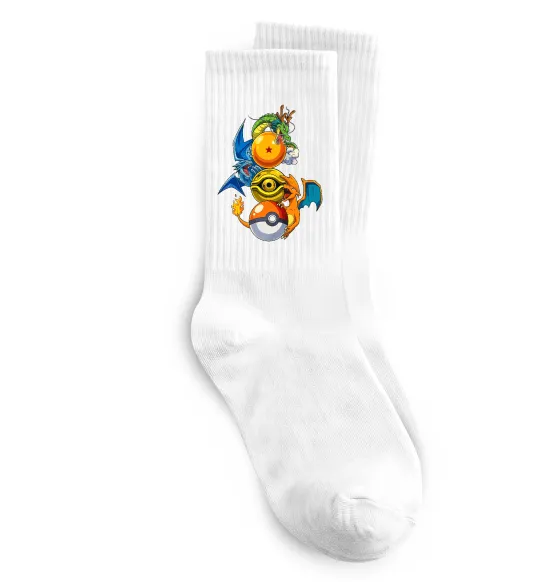 Носки Дракони Покемон Белый фото