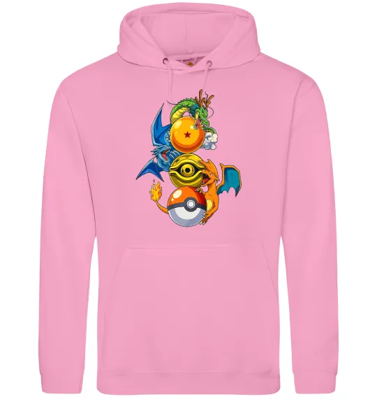 Чоловіча толстовка (худі) Дракони Покемон Рожевий фото