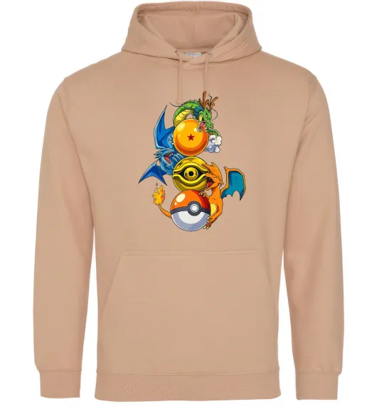 Мужская толстовка (худи) Дракони Покемон Песочный фото