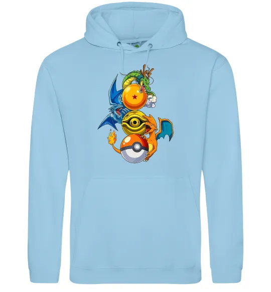 Жіноча толстовка (худі) Дракони Покемон Блакитний фото