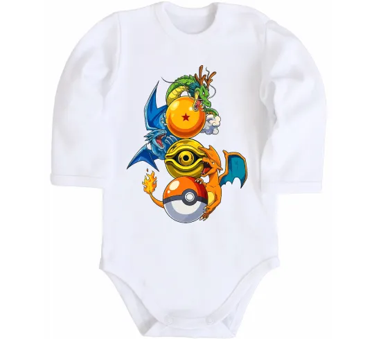 Детский боди Дракони Покемон Белый фото