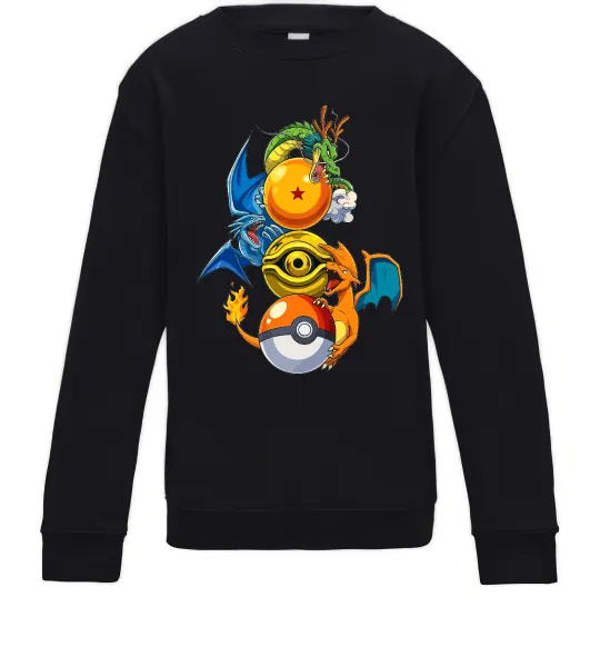 Детский Свитшот Дракони Покемон Черный фото