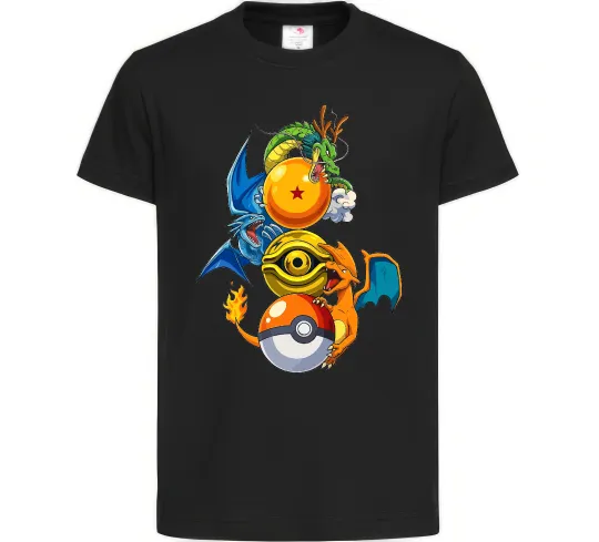 Детская футболка Дракони Покемон Черный фото