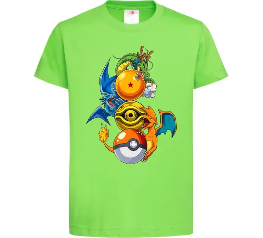 Детская футболка Дракони Покемон Лаймовый фото