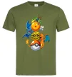 Чоловіча футболка Дракони Покемон Оливковий фото
