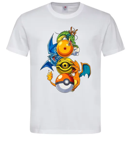 Чоловіча футболка Дракони Покемон Білий фото