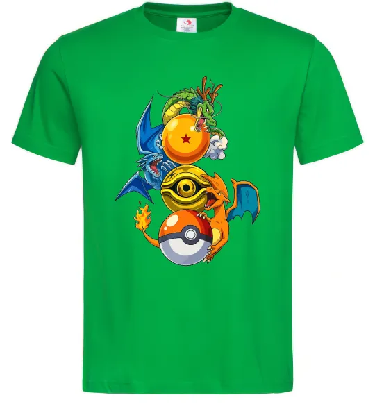 Чоловіча футболка Дракони Покемон Зелений фото