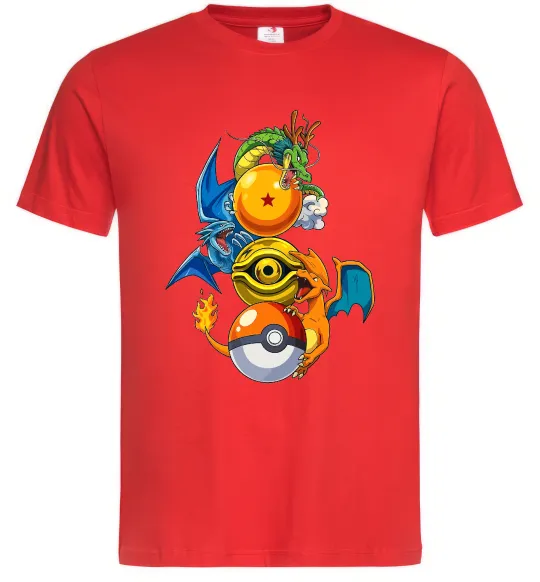 Чоловіча футболка Дракони Покемон Червоний фото