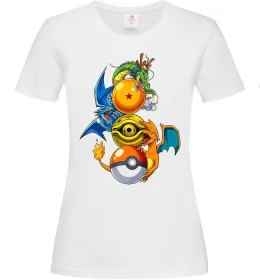 Женская футболка Дракони Покемон Белый фото