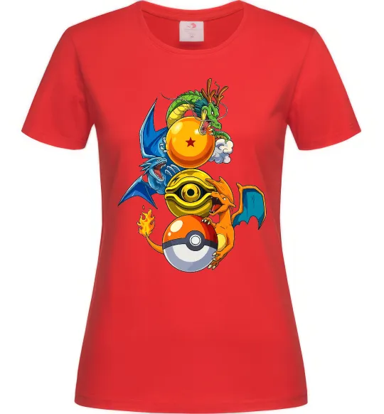 Женская футболка Дракони Покемон Красный фото