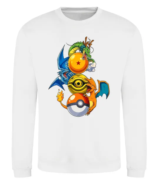 Свитшот Дракони Покемон Белый фото