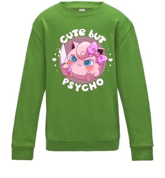 Детский Свитшот Cute but psycho Pokemon Лаймовый фото