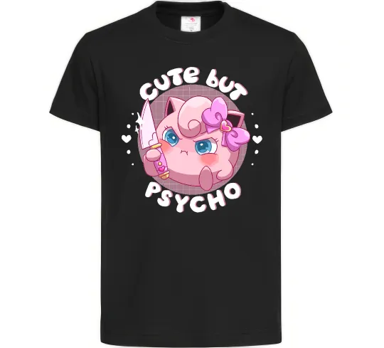 Детская футболка Cute but psycho Pokemon Черный фото
