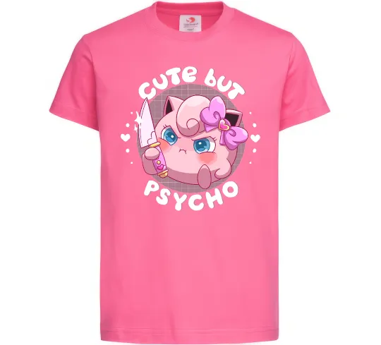 Детская футболка Cute but psycho Pokemon Ярко-розовый фото