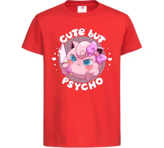 Детская футболка Cute but psycho Pokemon Красный фото