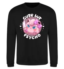 Світшот Cute but psycho Pokemon Чорний фото