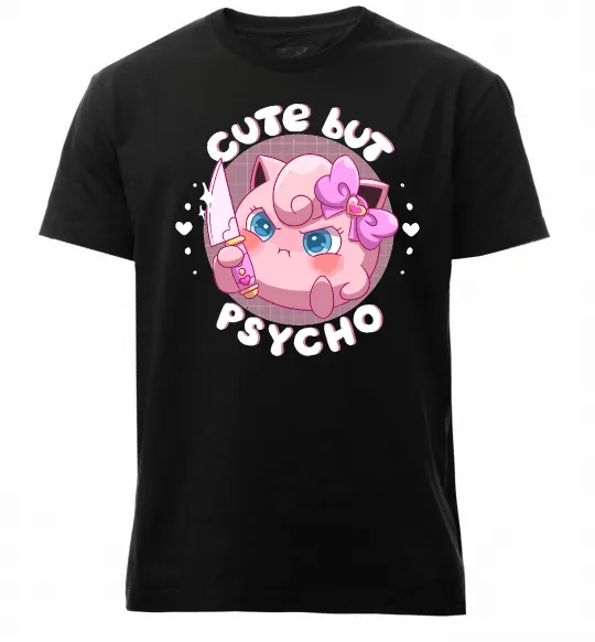 Мужская премиум футболка Cute but psycho Pokemon Черный фото
