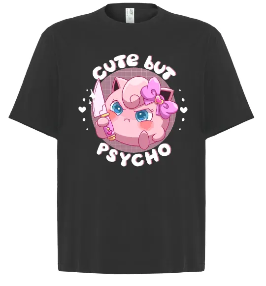 Футболка Оверсайз Cute but psycho Pokemon Черный фото