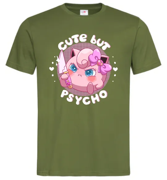 Мужская футболка Cute but psycho Pokemon Оливковый фото