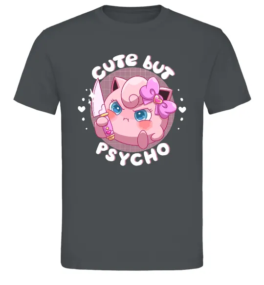 Мужская футболка Cute but psycho Pokemon Графит фото